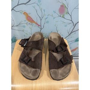 Birkenstock Arizona Sandals Womens Size 38 Brown Mocha Suede Slip On | US 7
